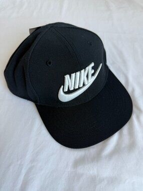 Nike Futura Logo Black White Embroidered Baseball Cap Hat NWT